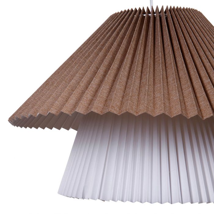 Suspension Plissée Blanche 5 Lumières - Style Vintage Français - Réglable En Hauteur - Pour Cuisine, îlot, Salle à Manger