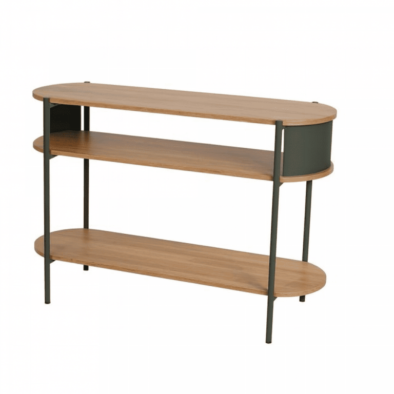 Console Haute 2 niveaux Décor Chêne – Easy mobilier